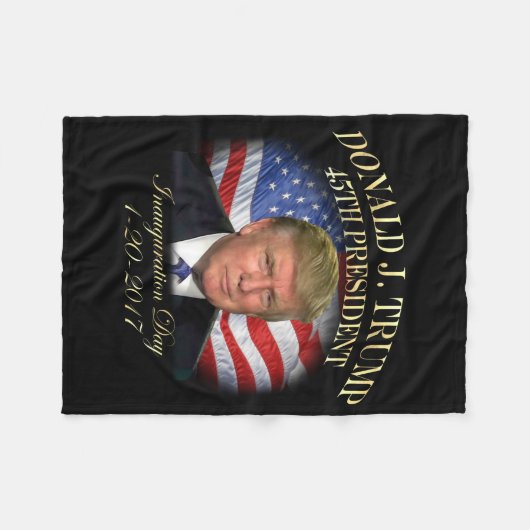 President Donald Trump Inauguration Herdenking Fleece Deken (Voorkant (Horizontaal))