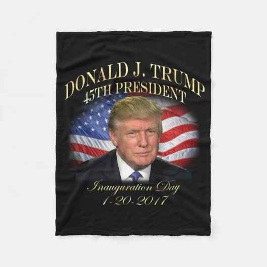 President Donald Trump Inauguration Herdenking Fleece Deken (Voorkant)