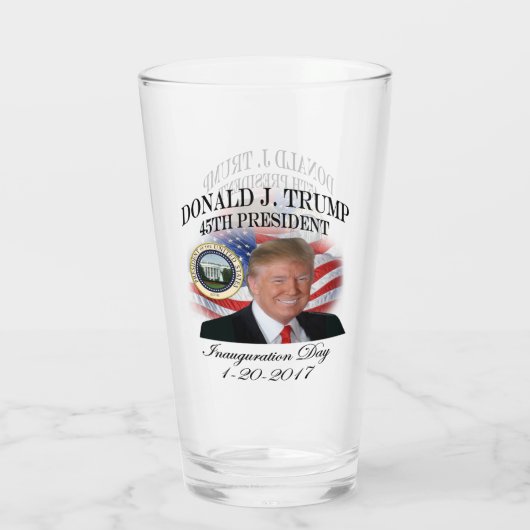President Donald Trump Inauguration Herdenking Glas (Achterkant)