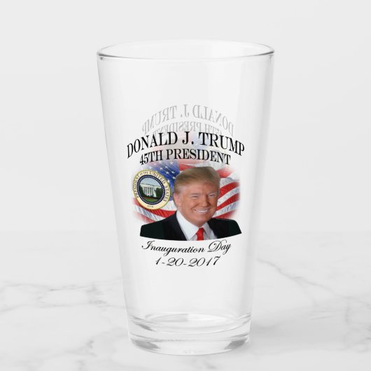 President Donald Trump Inauguration Herdenking Glas (Voorkant)