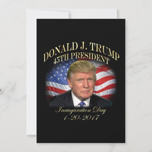 President Donald Trump Inauguration Herdenking Kaart (Voorkant)
