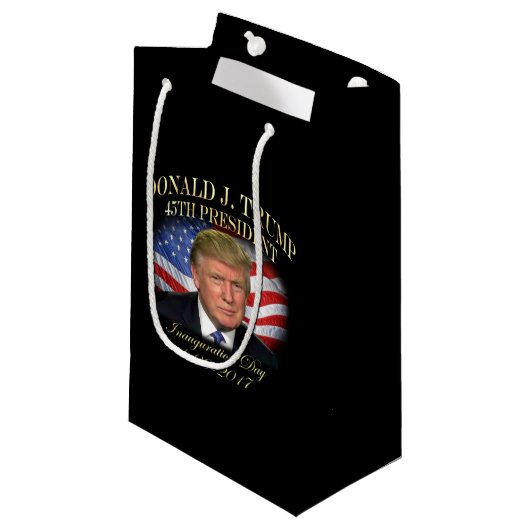 President Donald Trump Inauguration Herdenking Klein Cadeauzakje (Voorkant Gekanteld)