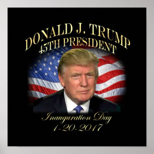 President Donald Trump Inauguration Herdenking Poster