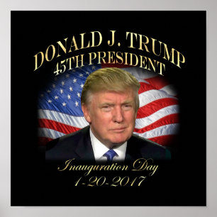President Donald Trump Inauguration Herdenking Poster