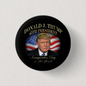President Donald Trump Inauguration Herdenking Ronde Button 3,2 Cm (Voorkant)