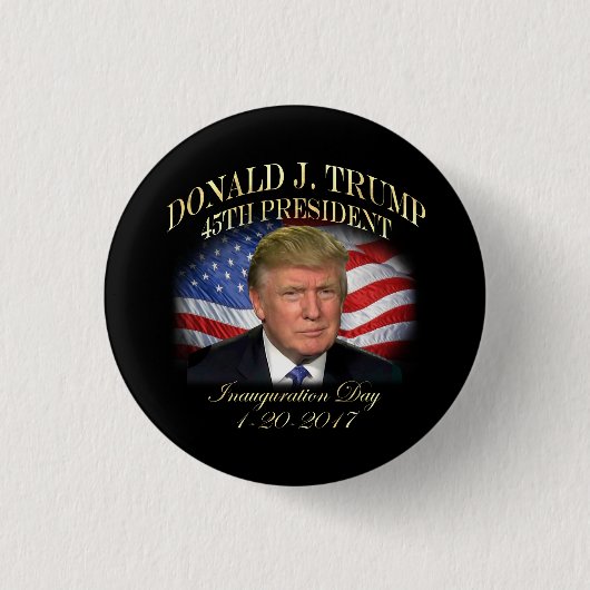 President Donald Trump Inauguration Herdenking Ronde Button 3,2 Cm (Voorkant)