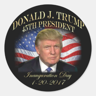 President Donald Trump Inauguration Herdenking Ronde Sticker