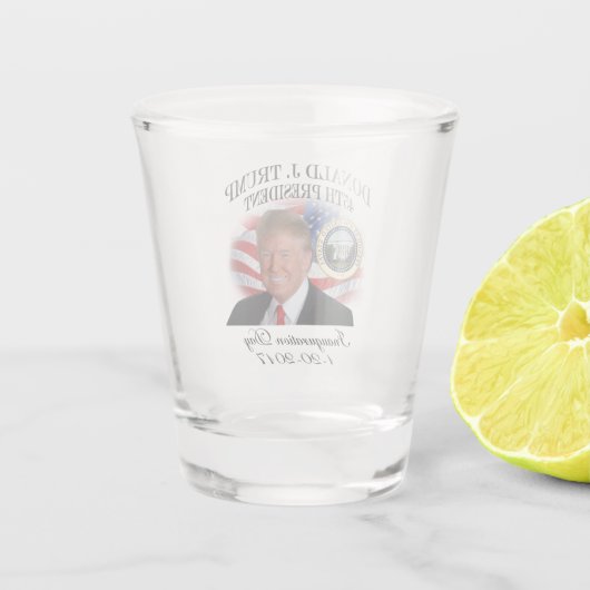 President Donald Trump Inauguration Herdenking Shot Glas (Achterkant)