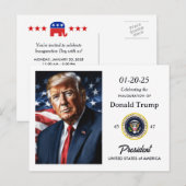 President Donald Trump Inauguration Watch Party Uitnodiging Briefkaart (Voorkant / Achterkant)