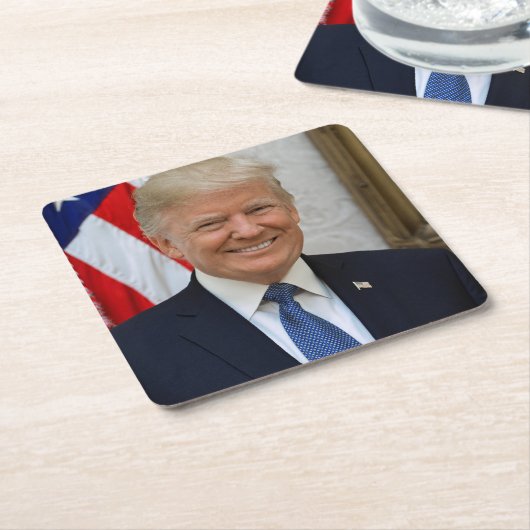 president Donald Trump Kartonnen Onderzetters (Schuin)