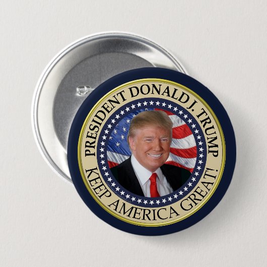 President Donald Trump Keep America Ronde Button 7,6 Cm (Voorkant /achterkant)