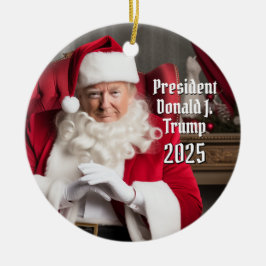 President Donald Trump Kerstman Kerst 2024 Keramisch Ornament