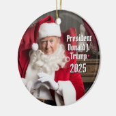 President Donald Trump Kerstman Kerst 2024 Keramisch Ornament (Links)