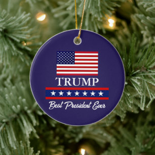 PRESIDENT DONALD TRUMP KERSTVERSIERING KERAMISCH ORNAMENT
