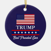 PRESIDENT DONALD TRUMP KERSTVERSIERING KERAMISCH ORNAMENT (Voorkant)