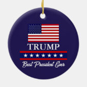 PRESIDENT DONALD TRUMP KERSTVERSIERING KERAMISCH ORNAMENT (Achterkant)