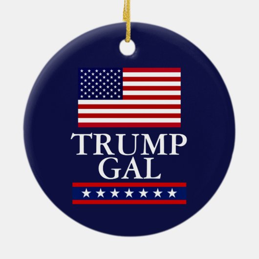 PRESIDENT DONALD TRUMP KERSTVERSIERING KERAMISCH ORNAMENT (Achterkant)