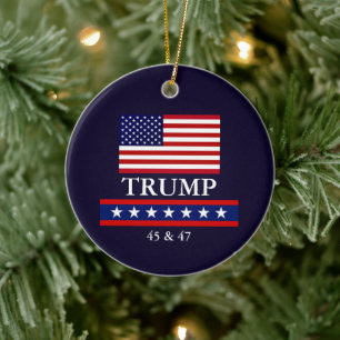PRESIDENT DONALD TRUMP KERSTVERSIERING KERAMISCH ORNAMENT