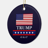 PRESIDENT DONALD TRUMP KERSTVERSIERING KERAMISCH ORNAMENT (Links)