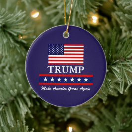 PRESIDENT DONALD TRUMP KERSTVERSIERING KERAMISCH ORNAMENT
