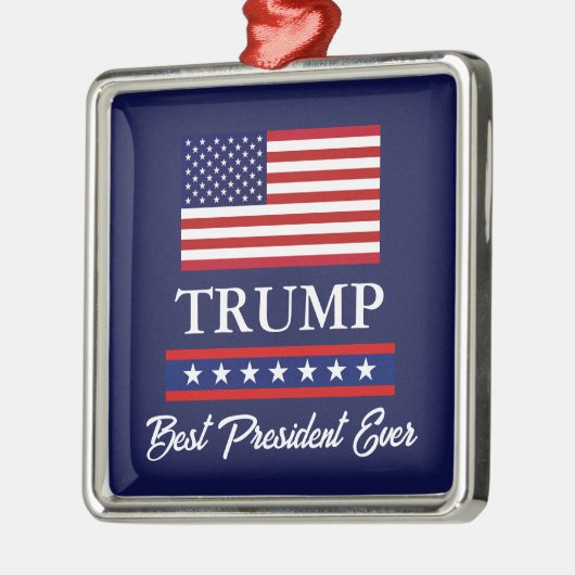 PRESIDENT DONALD TRUMP KERSTVERSIERING METALEN ORNAMENT (Links)