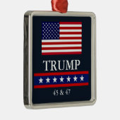 PRESIDENT DONALD TRUMP KERSTVERSIERING METALEN ORNAMENT (Rechts)