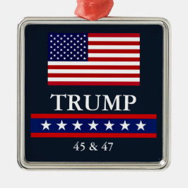 PRESIDENT DONALD TRUMP KERSTVERSIERING METALEN ORNAMENT