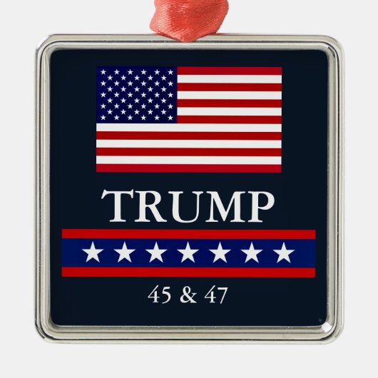 PRESIDENT DONALD TRUMP KERSTVERSIERING METALEN ORNAMENT (Voorkant)