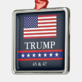 PRESIDENT DONALD TRUMP KERSTVERSIERING METALEN ORNAMENT (Links)
