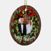 President Donald Trump & Melania 2022 Holly Wreath Keramisch Ornament (Rechts)