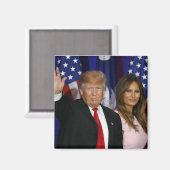 PRESIDENT DONALD TRUMP & MELANIA-2 MAGNEET (Voorkant / Achterkant)