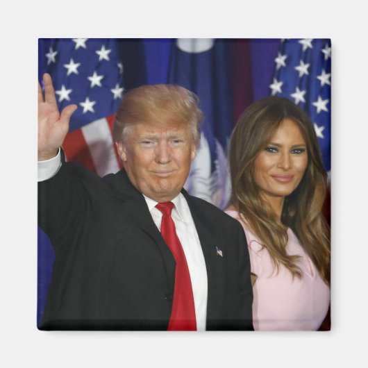 PRESIDENT DONALD TRUMP & MELANIA-2 MAGNEET (Voorkant)