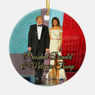 President Donald Trump & Melania Foto Keramisch Ornament