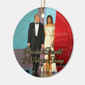 President Donald Trump & Melania Foto Keramisch Ornament (Links)