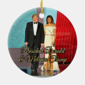 President Donald Trump & Melania Foto Keramisch Ornament (Achterkant)