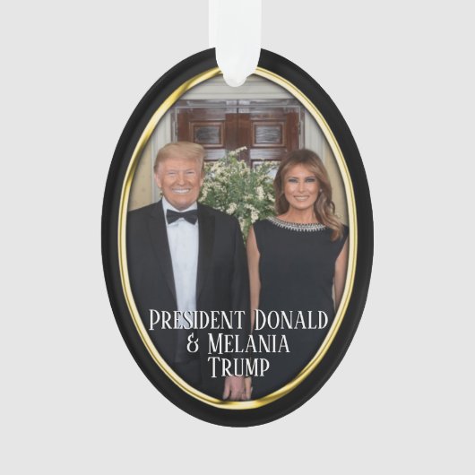 President Donald Trump & Melania Kerst Ornament (voorkant)
