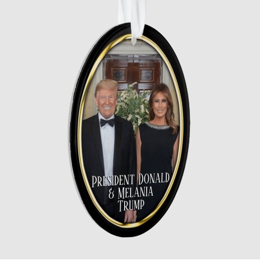 President Donald Trump & Melania Kerst Ornament (voorkant)
