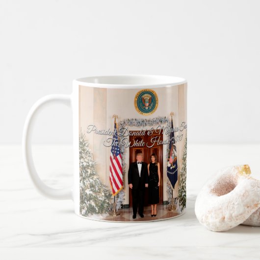 President Donald Trump & Melania Kerstmis 2017 Koffiemok (Met donut)