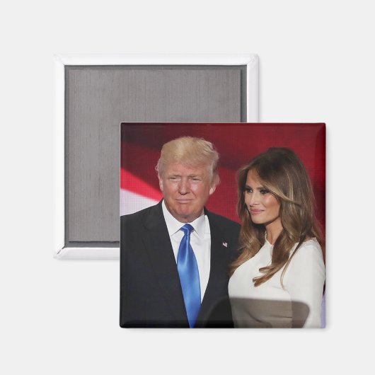 PRESIDENT DONALD TRUMP & MELANIA- MAGNEET (Voorkant / Achterkant)