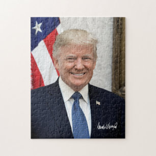 President Donald Trump met zijn handtekening Legpuzzel
