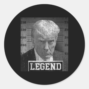 President Donald Trump Mugshot 2024 Niet Schuldig  Ronde Sticker