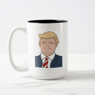 President Donald Trump Mugshot Gezochte Funny Foto Tweekleurige Koffiemok