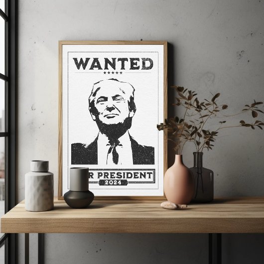 President Donald Trump Mugshot Style Gezocht Poste Poster