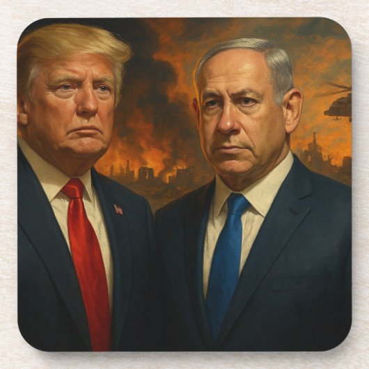 President Donald Trump & Netanyahu Keepsake Box Bier Onderzetter (Voorkant)