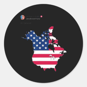 President Donald Trump Oh Canada Amerikaanse vlag Ronde Sticker