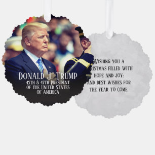 President Donald Trump Photo Keepomwille Ornament Kaart