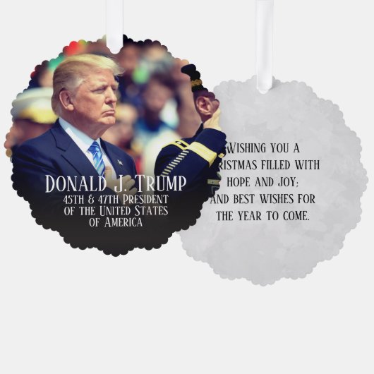 President Donald Trump Photo Keepomwille Ornament Kaart (Voorkant / Achterkant)