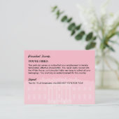 President Donald Trump PINK SLIP / Mail naar de WH Aankondigingskaart (Staand voorkant)