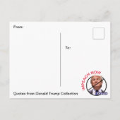 President Donald Trump Quotes Memorabilia Briefkaart (Achterkant)
