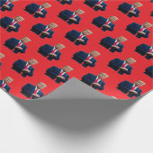 President Donald Trump Red Gift Wrapping Paper Cadeaupapier (Hoek)